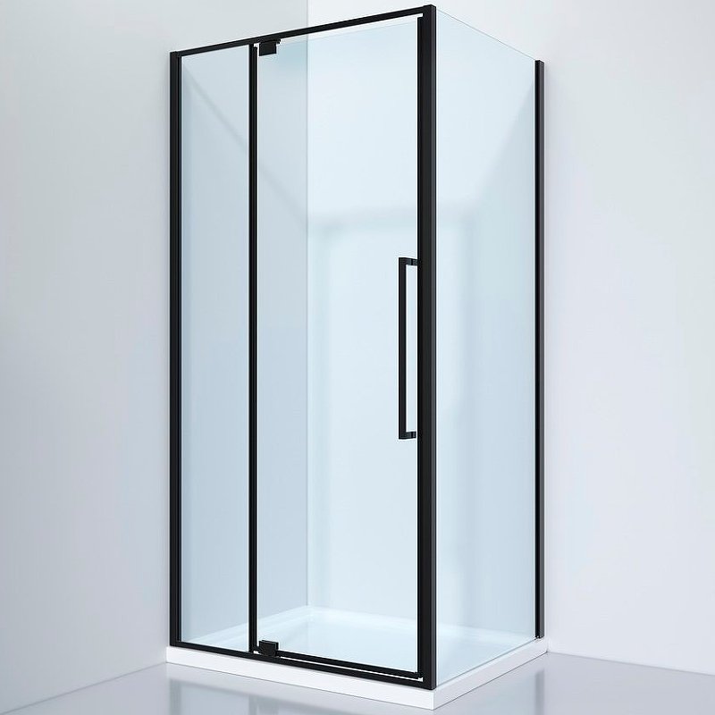 Душевой уголок Black&White Stellar Wind 100х80 черный стекло прозрачное 8181000 - 0