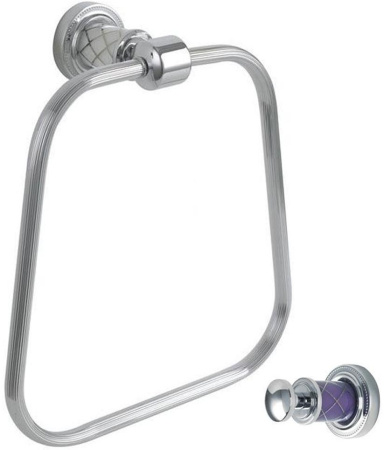 Полотенцедержатель Boheme Murano хром с фиолетовым 10905-V-CR - 0