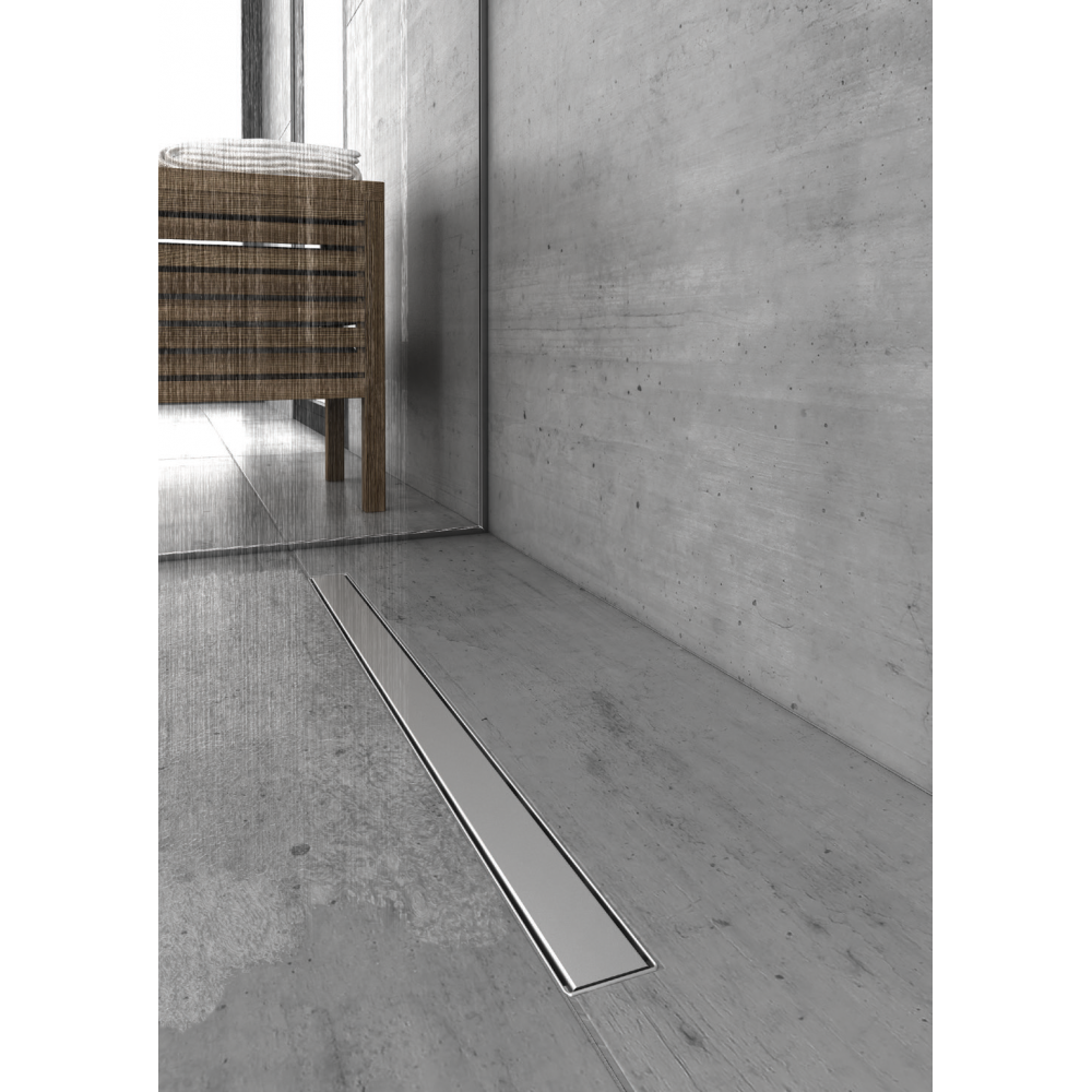 Желоб BERGES водосток В1 Keramik 500, матовый хром, S-сифон D50 H60 боковой 90116 - 6