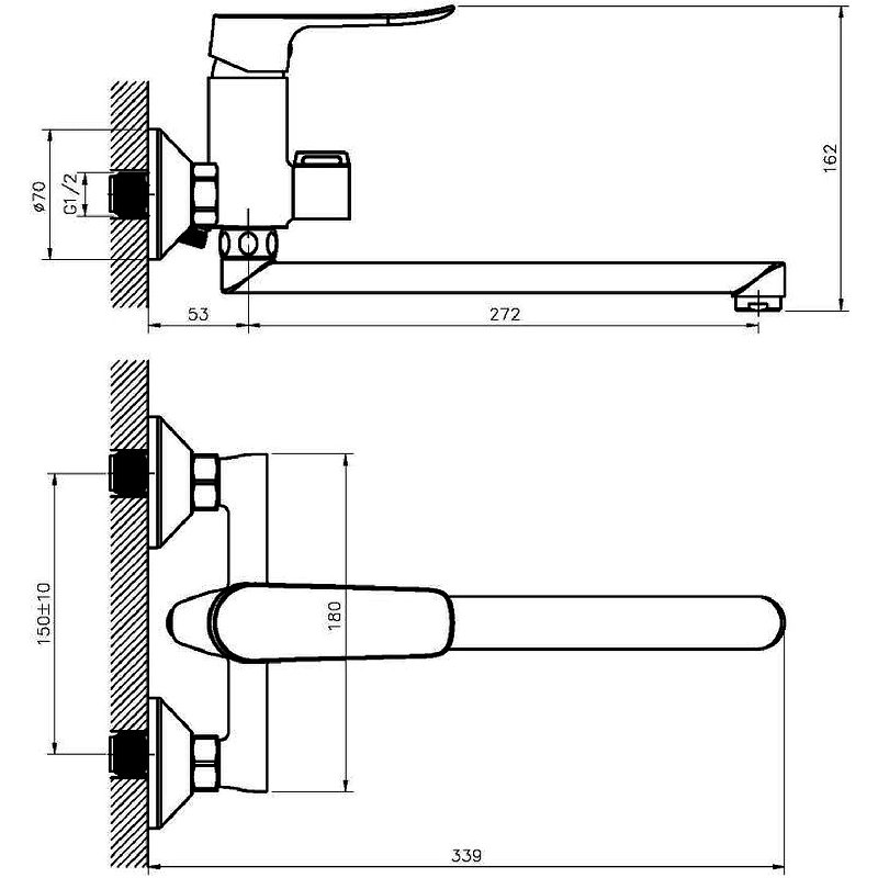 Смеситель для ванны Agger Nice хром A2521100 - 4