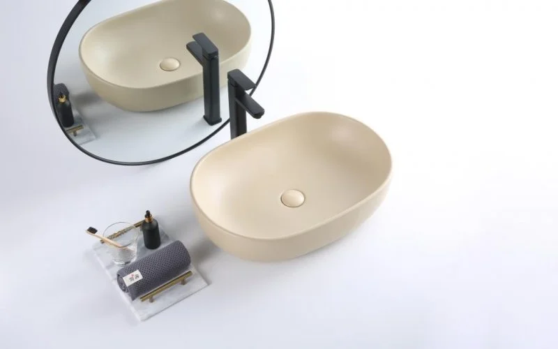 Раковина накладная BelBagno 60 см бежевый матовый  BB1084-H316 - 1