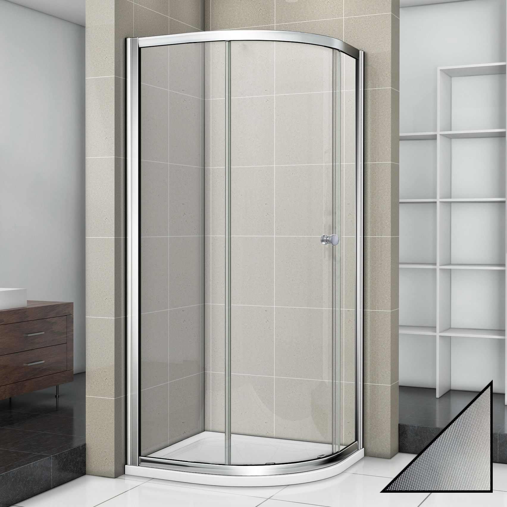 Душевой уголок Cezares Pratico R 1 90 P Cr PRATICO-R-1-90-P-Cr - 0