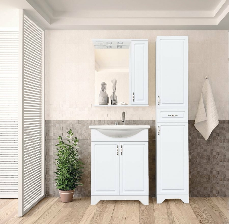 Тумба Олеандр-2 55 под умывальник Антик 55, Люкс белая ЛС-00000046 - 5