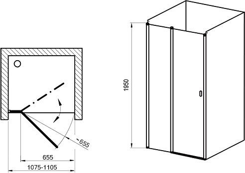Душевая дверь Ravak Chrome 110.5 см  0QVDCC00Z1 - 3