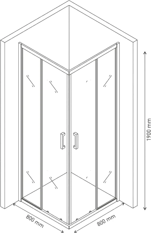 Душевой уголок Berges Solo 80х80 хром стекло прозрачное 061103 - 1