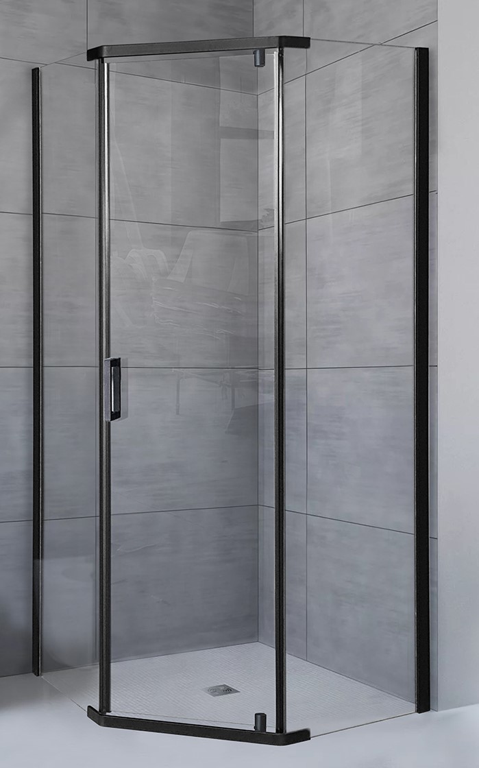 Душевой уголок Royal Bath TR 100х100 профиль черный стекло прозрачное RB100TR-T-BL - 0