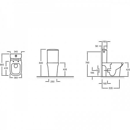 Чаша для унитаза-компакта Jacob Delafon Vox UJN102-00 - 1