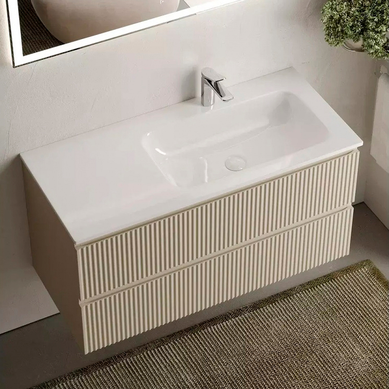 Тумба под раковину Sancos Snob R правая 99х44 бежевая SNR100RCE - 1