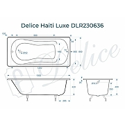 Чугунная ванна Delice Haiti Luxe 150x80 DLR230636 без отверстий под ручки и антискользящего покрытия - 1