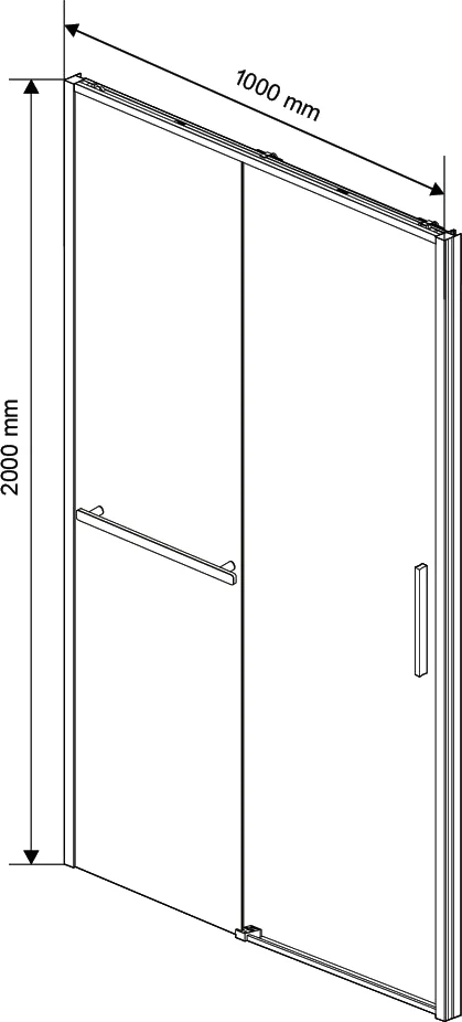 Душевая дверь Vincea Slim Soft 100х200 профиль хром стекло прозрачное VDS-1SS100CL - 9