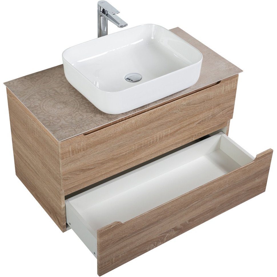 Тумба со столешницей и раковиной BelBagno Etna 100 светлое дерево - 3