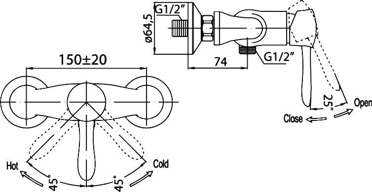 Смеситель BelBagno Oglio OGL ESDM CRM для душа OGL-ESDM-CRM - 1