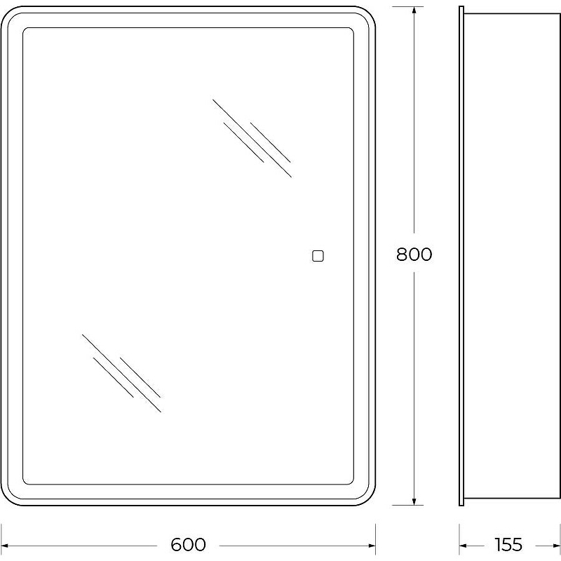 Зеркало-шкаф BelBagno Spc 60х80 белый  SPC-MAR-600/800-1A-LED-TCH - 5
