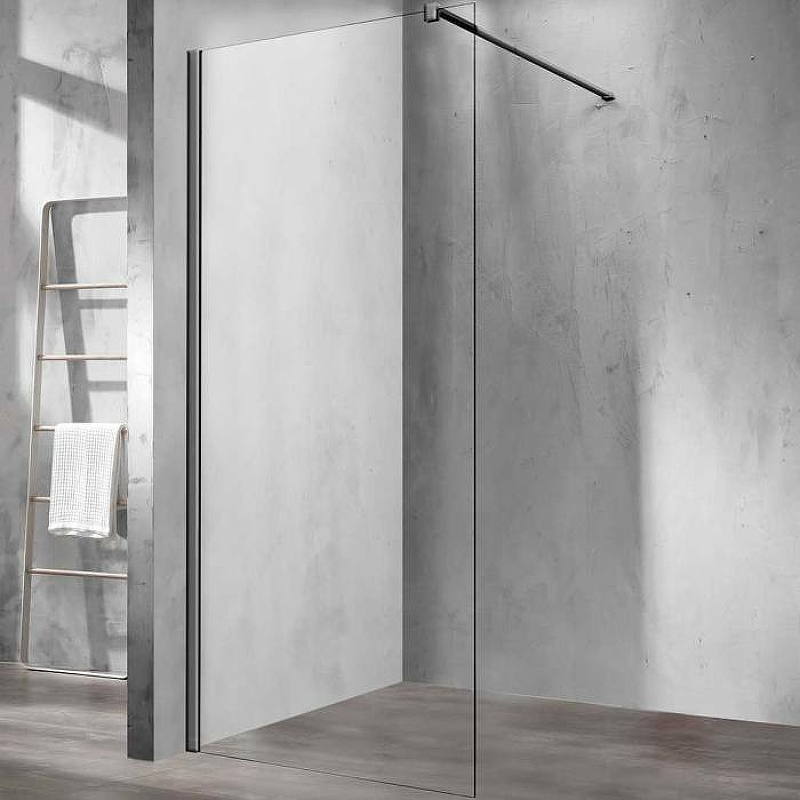 Душевая перегородка Vincea Walk-In 90х200 вороненая сталь стекло прозрачное VSW-1H900CLGM - 0