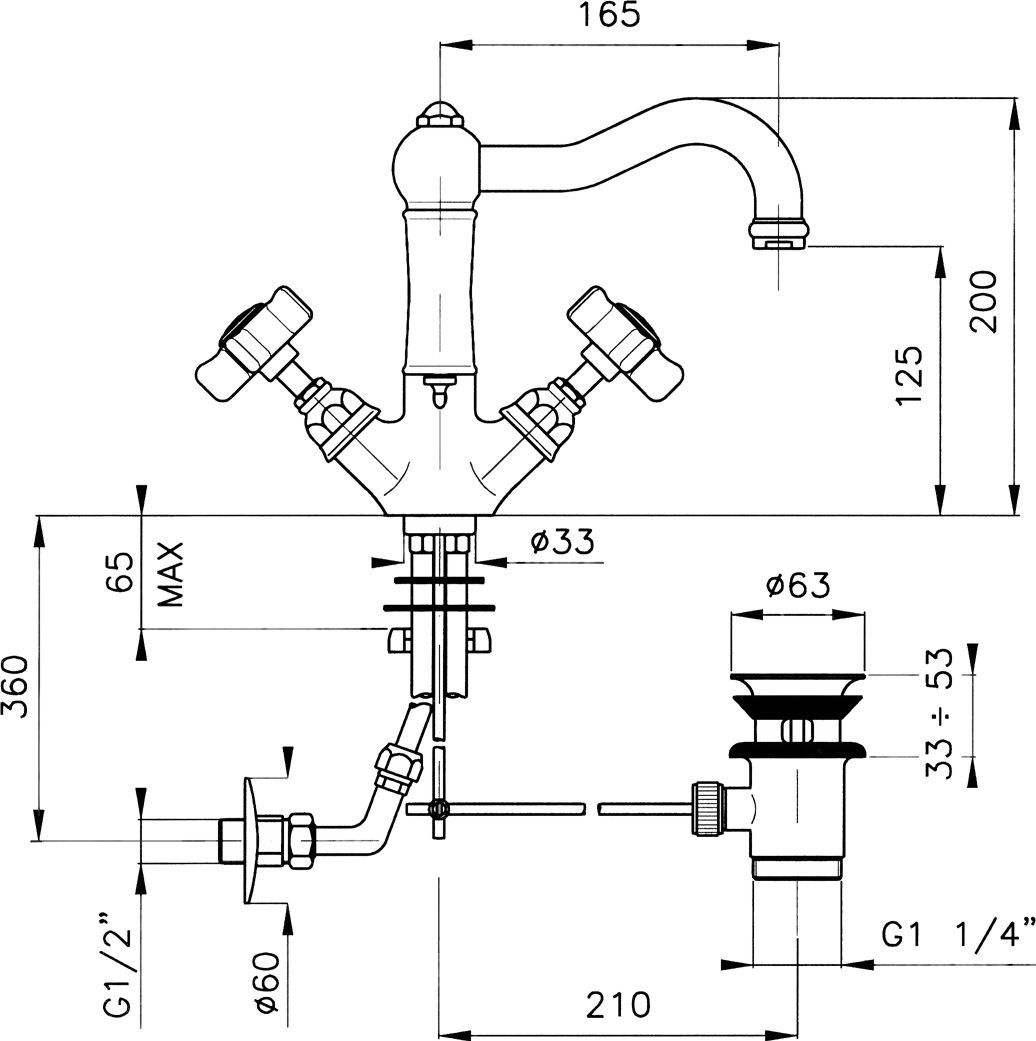 Смеситель для раковины Nicolazzi Dames Angl золото  1432OG70 - 3