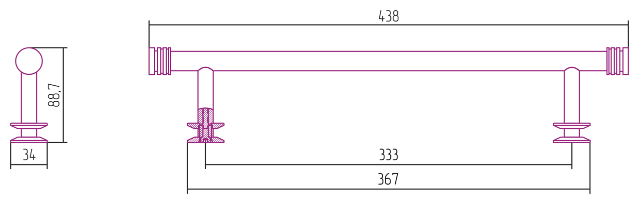 Полка прямая ПОЛКА прямая (L - 370 мм) н/ж для ДР 