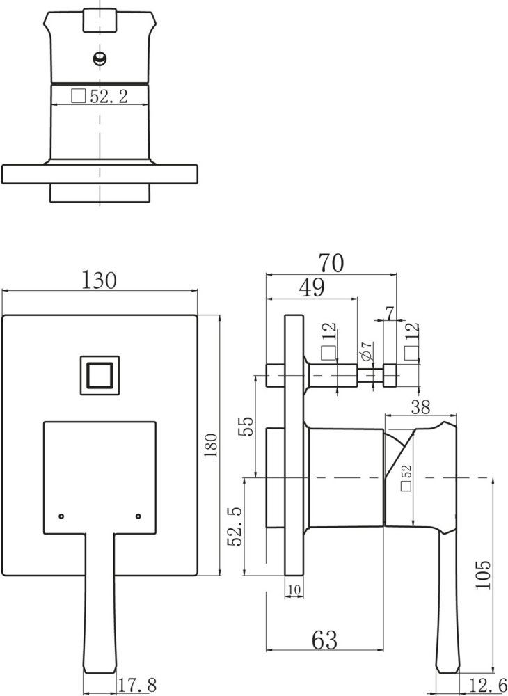 Смеситель BelBagno Mille MIL BASM CRM для ванны MIL-BASM-CRM - 1