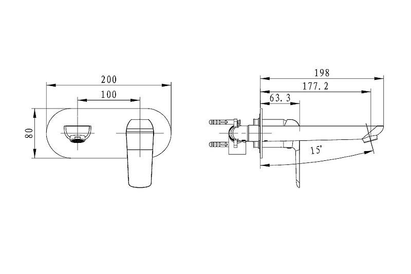 Смеситель для раковины встраиваемый Excellent Clever хром ARAC.4115CR - 1