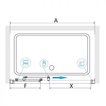 Душевая дверь Rgw Classic 100x185 хром стекло прозрачное 410911110-11 - 1