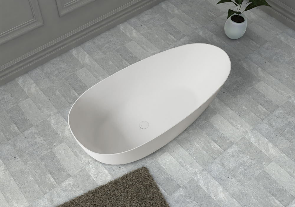 Ванна из искусственного камня ABBER Stein AS9611-1.7 белая матовая - 4
