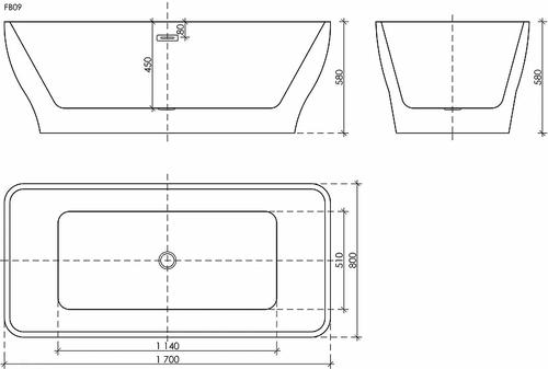 Акриловая ванна Ceramica Nova Neo 170х80 белая FB09 - 4