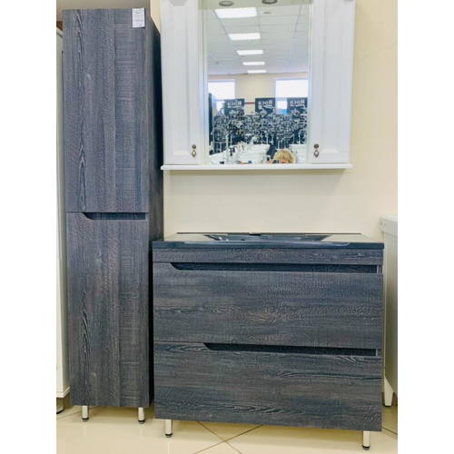 Тумба под раковину напольная Stella Polar Мия 90 черный SP-00000952 - 1