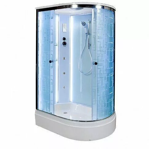 Душевая кабина Deto ЕМ 120х80 с гидромассажем, хром  EM2712LLED+GM - 1