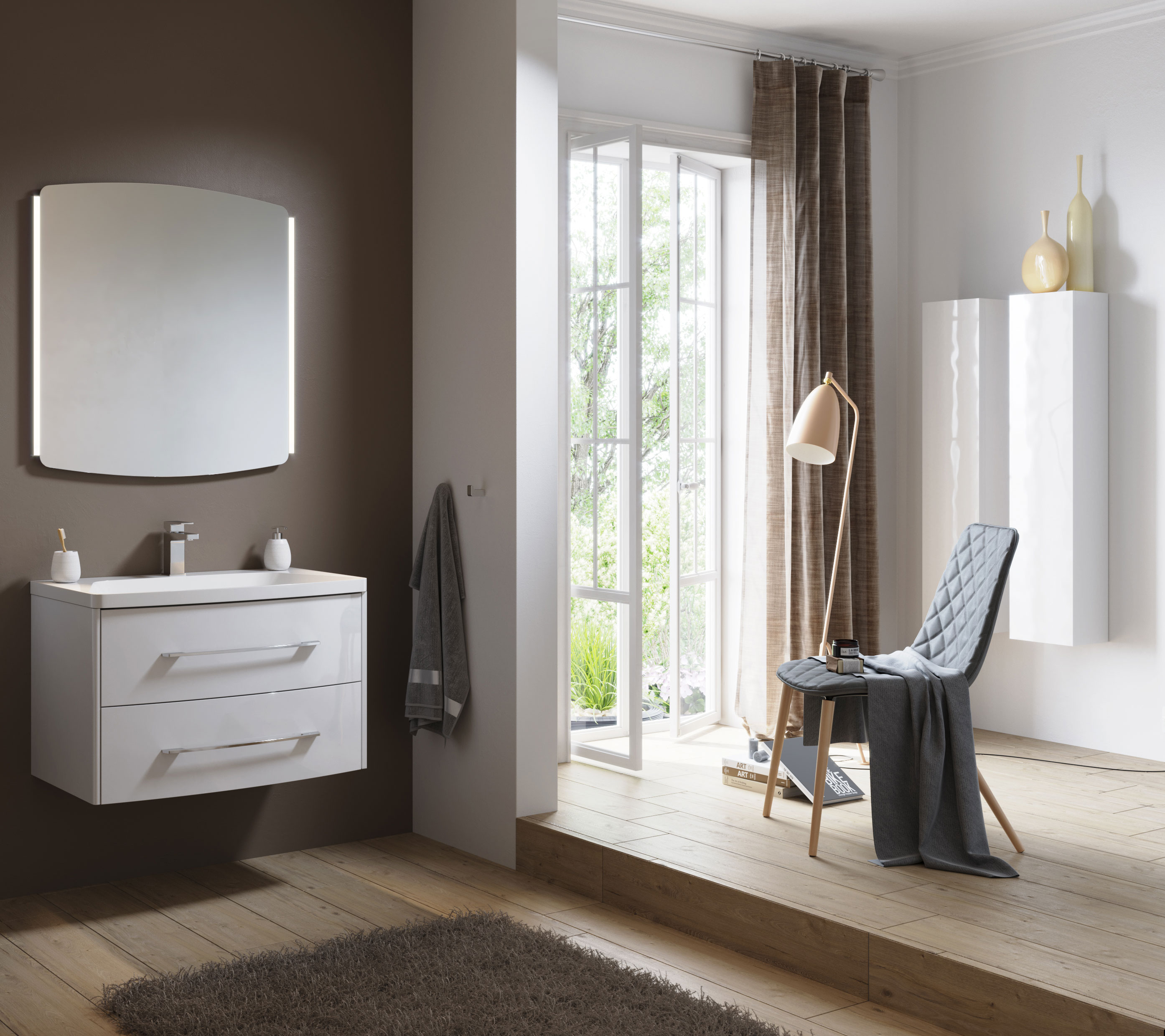 Мебель для ванной Aqwella 5 stars Neringa 80 белый - 4