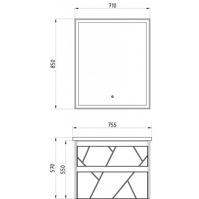 Тумба ASB-Mebel подвесная Диана 75 White под умывальник Элина 75 белый 12025 - 4