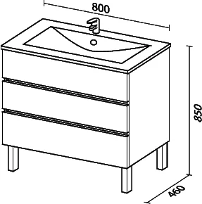 Тумба под раковину Sanvit Кубэ-3 80 белый глянец kkube3080w - 2