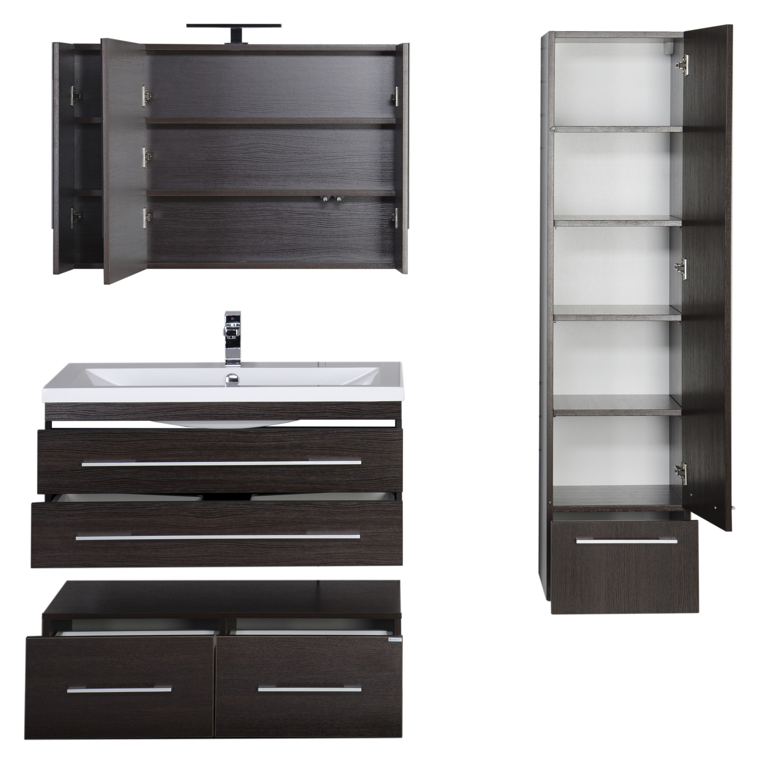 Тумба Aquanet Нота 100 подкатная венге 00170750 - 16