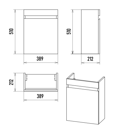 Тумба под раковину Misty Ронда 40 белая глянцевая П-Рон-01040-0521 - 3
