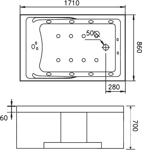 Акриловая ванна Gemy G9066 II K R - 7