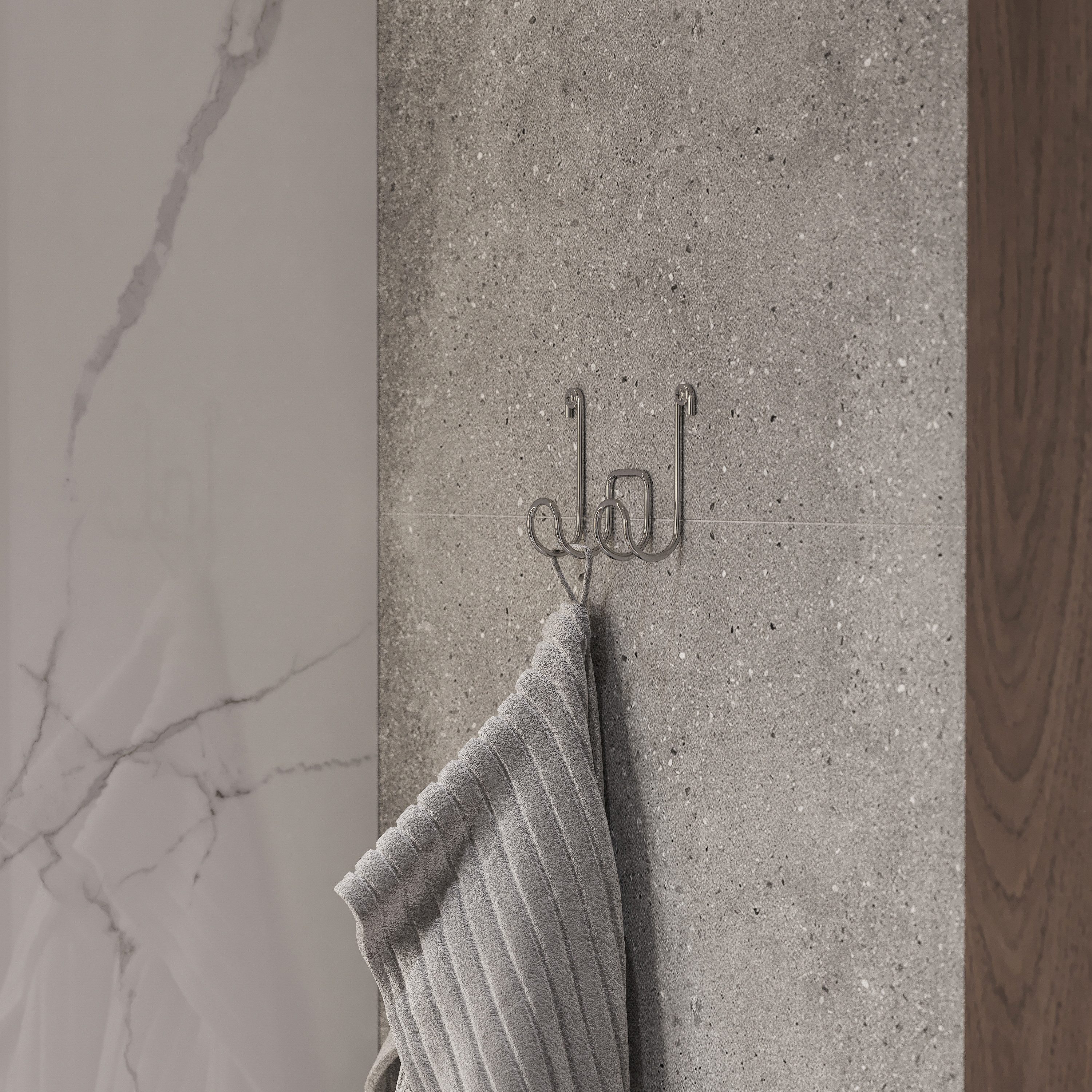 Крючок DIWO Смоленск П16537 двойной, хром - 2