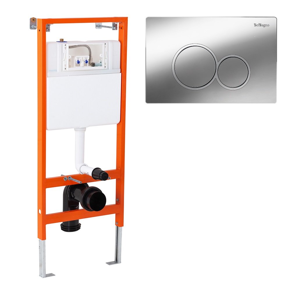 Система инсталляции BelBagno с кнопкой смыва хром  BB097SET.R.CR - 0