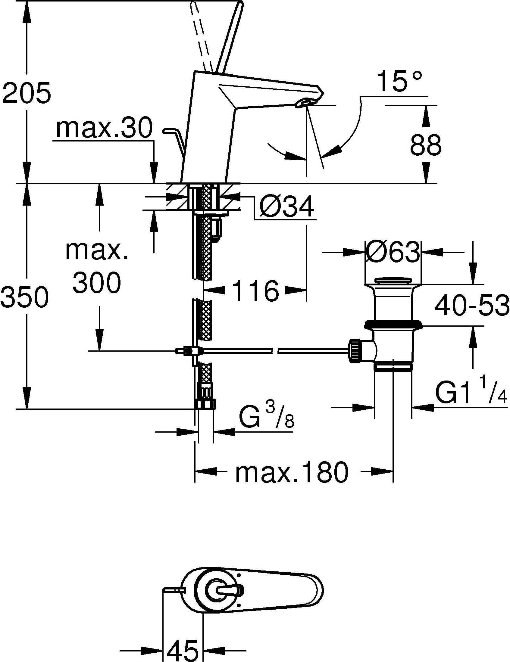 Смеситель Grohe Eurodisc joy 23425000 для раковины - 16
