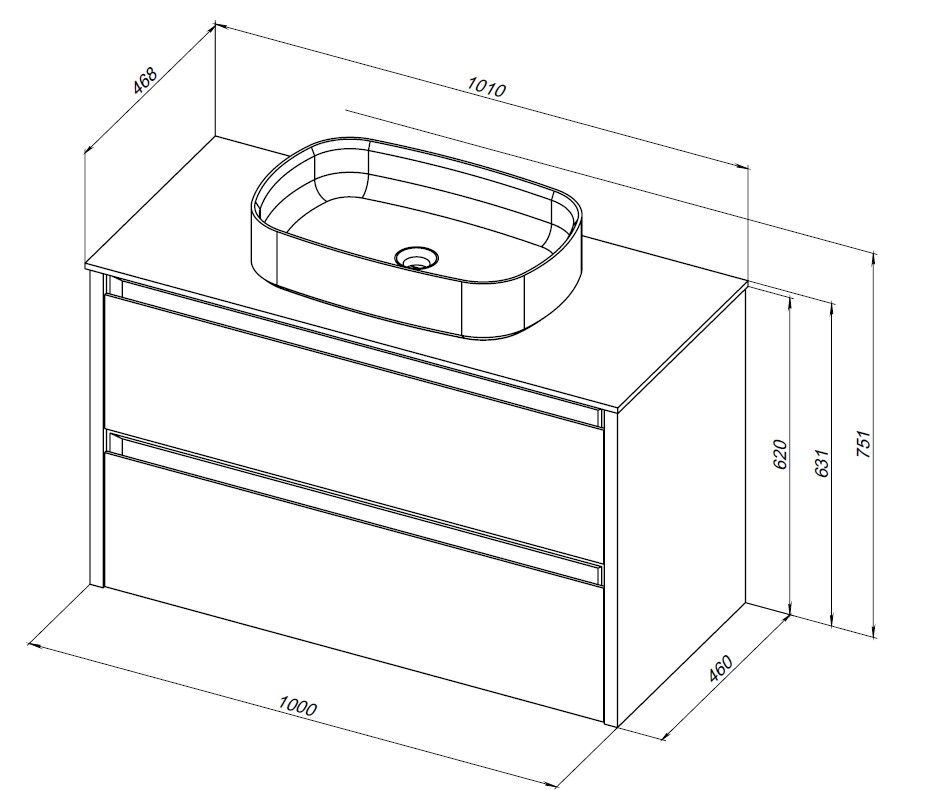 Тумба под раковину Allen Brau Fantasy 100 черный матовый 1.11003.AM - 8