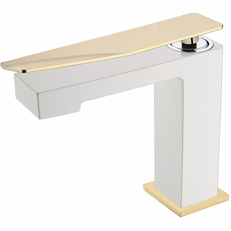 Смеситель для раковины Boheme Q белый - золото 141-WG.2 - 0