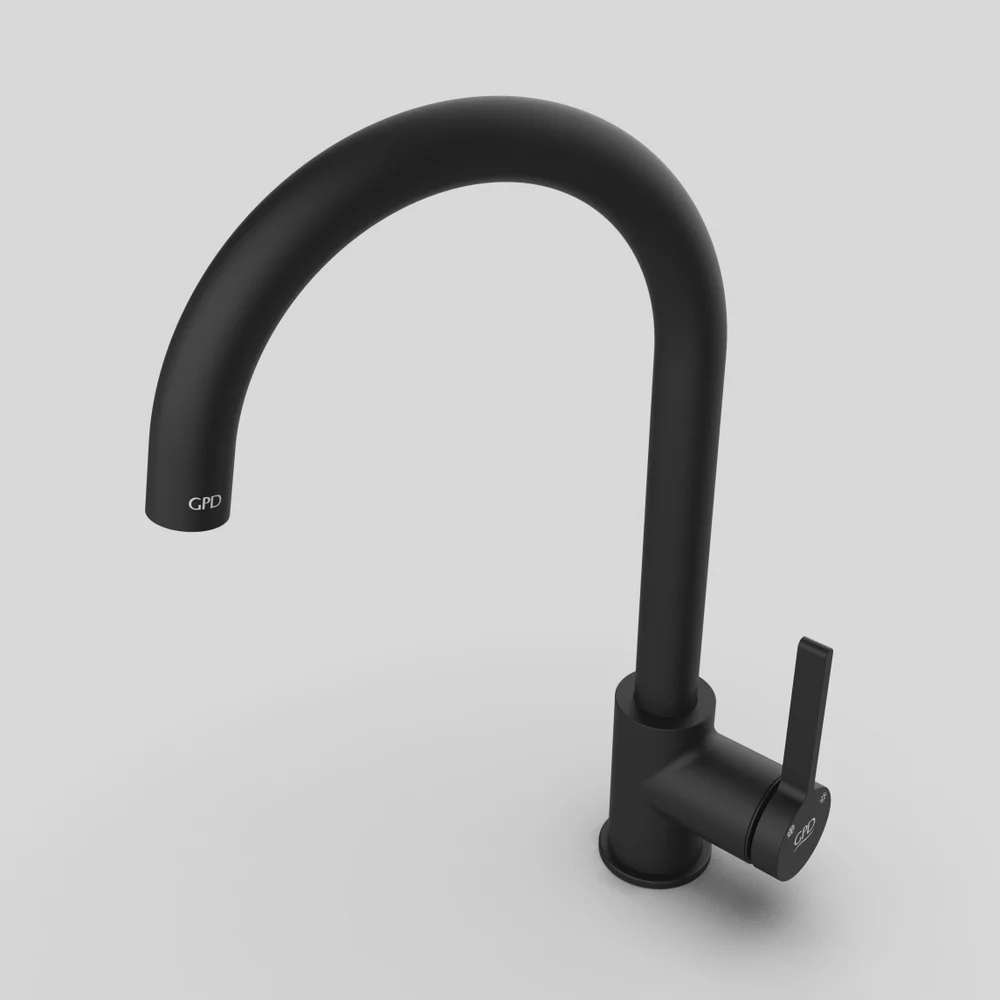 Смеситель для кухни GPD Gildo черный матовый MTE165-S - 4