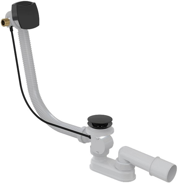 Слив-перелив AlcaPlast A564BLACK с наливом через перелив - 0