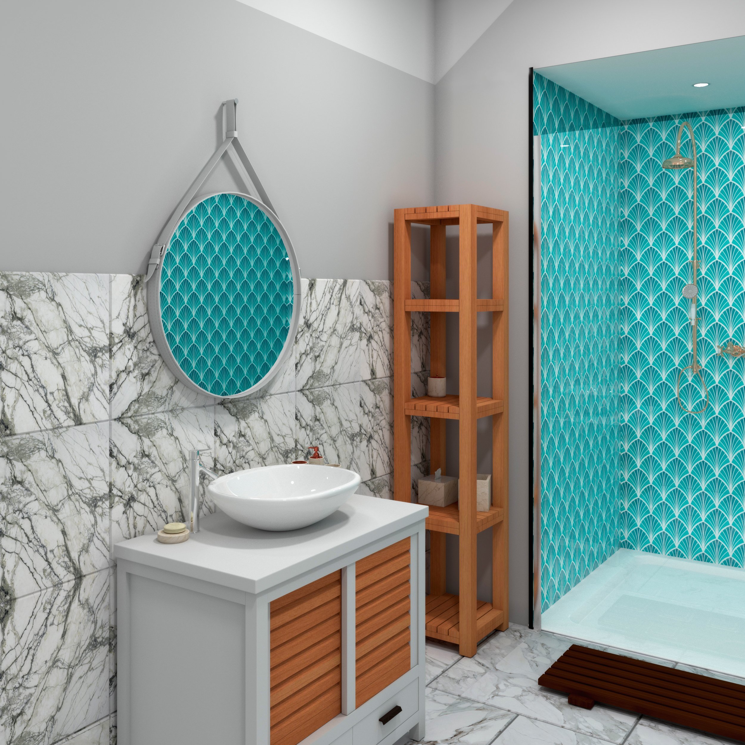 Зеркало Art&Max Milan 80 белый ремень AM-Mil-800-DS-F - 0