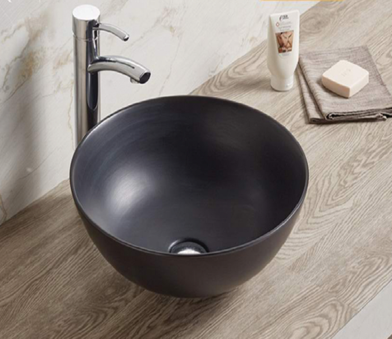 Раковина накладная CeramaLux NC 41.5 см черный матовый  104MB - 0