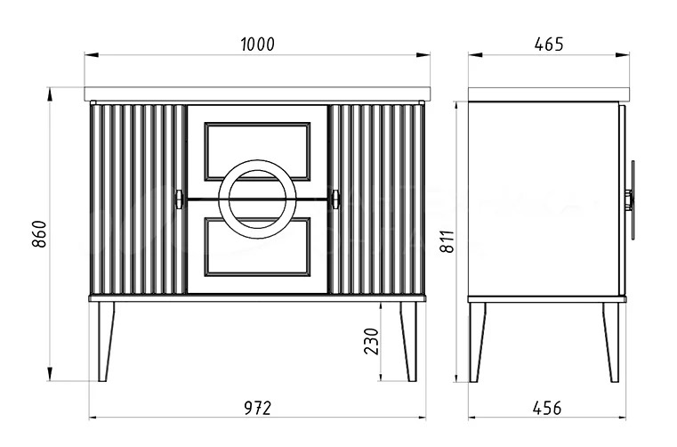 Тумба под раковину без столешницы ASB-Woodline Федерика 100 напольная, белая 80436 - 1