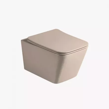 Подвесной унитаз Vincea Q-Line бежевый матовый с сиденьем микролифт VT1-12MC - 0
