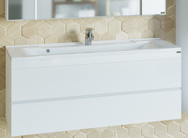 Тумба под раковину подвесная Санта Марс 120 белый 700255 - 1