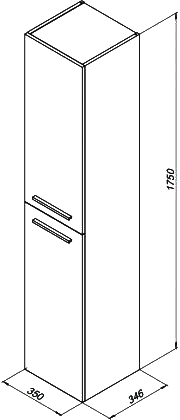 Шкаф-пенал Aquanet Nova 35 белый 242261 - 5