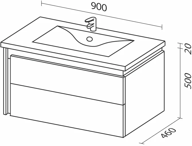 Тумба под раковину Sanvit Линк 90 светлое дерево - белый глянец klink090 - 3