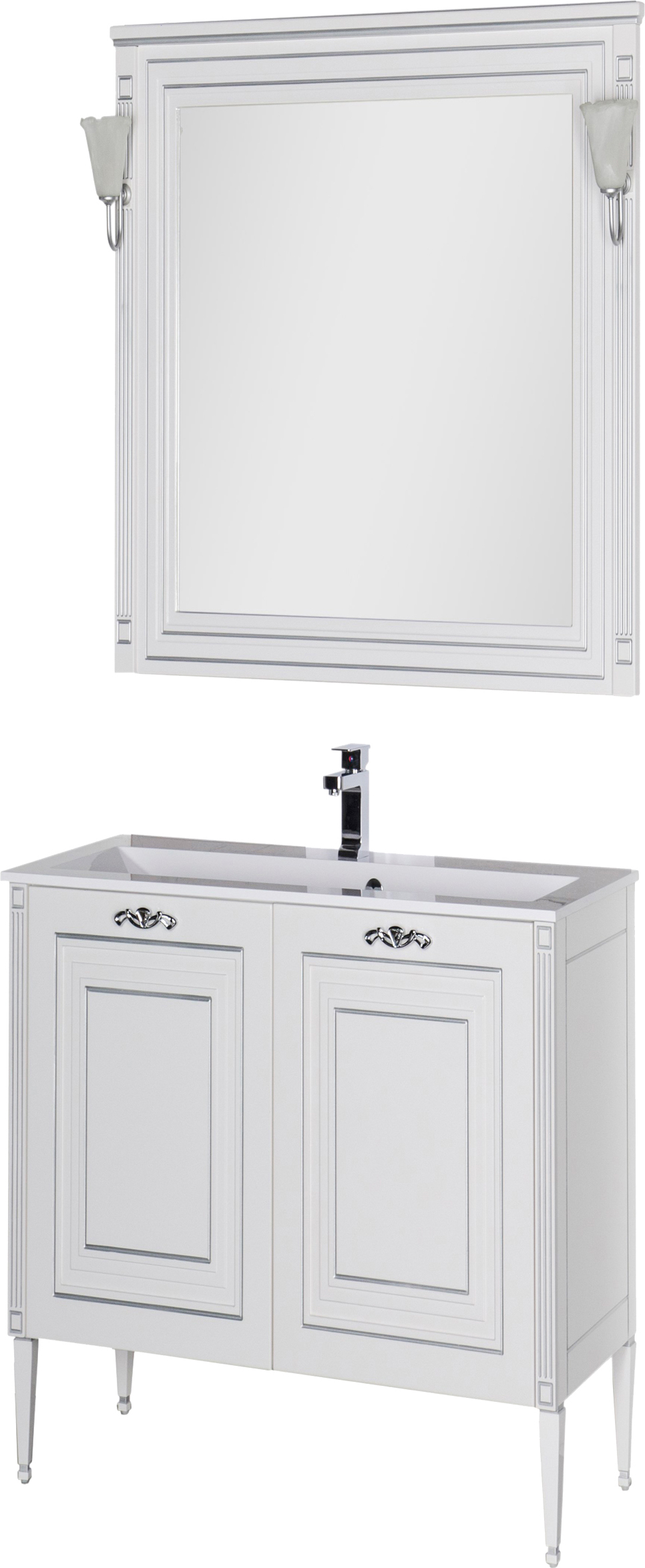 Тумба с раковиной Aquanet Паола 90 белая - 10