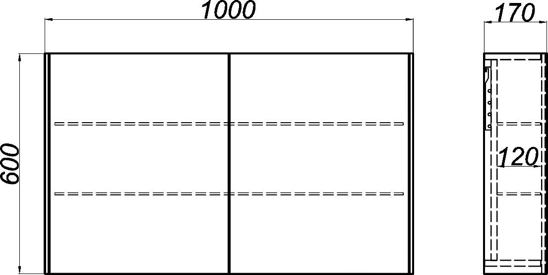 Зеркало-шкаф Aqwella 5 stars Mobi 100 бетон светлый - 1