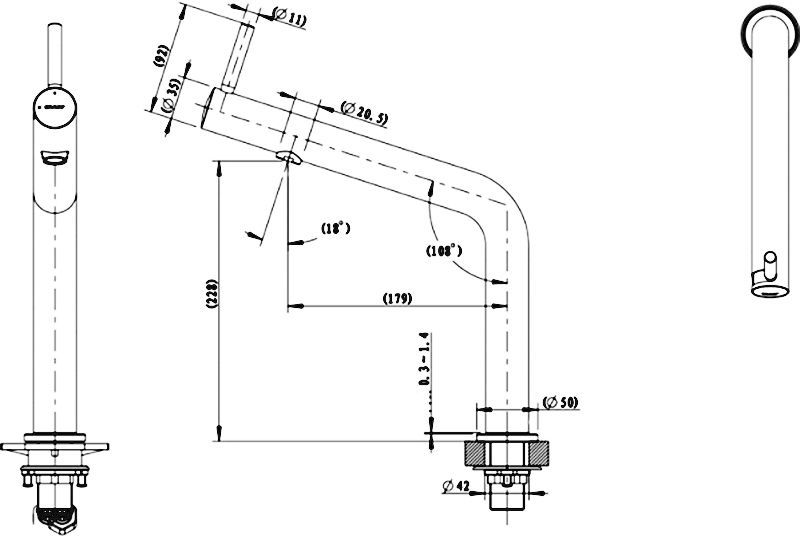 Смеситель Bravat Ozen F7354388CP-ENG для кухонной мойки - 1